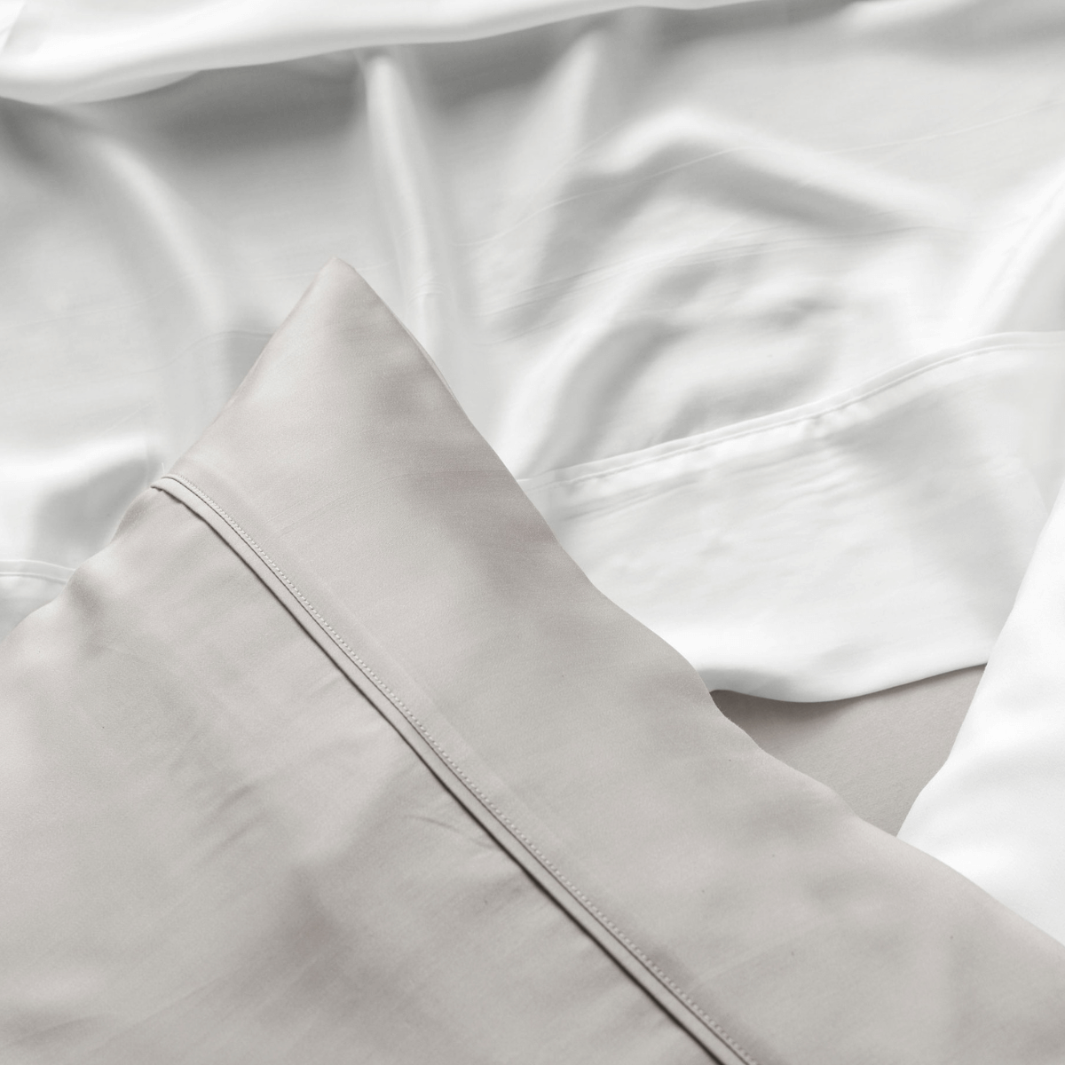 Pillowcase • Plain • 500T • Silver Grey • 100% Bamboo Cotton - Image 2