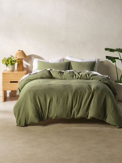 Duvet Cover • Monochrome • Galene Moss • 100% Cotton Voil