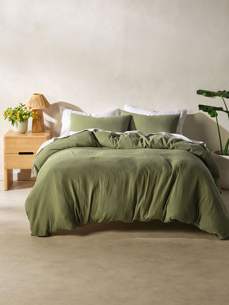 Duvet Cover • Monochrome • Galene Moss • 100% Cotton Voil